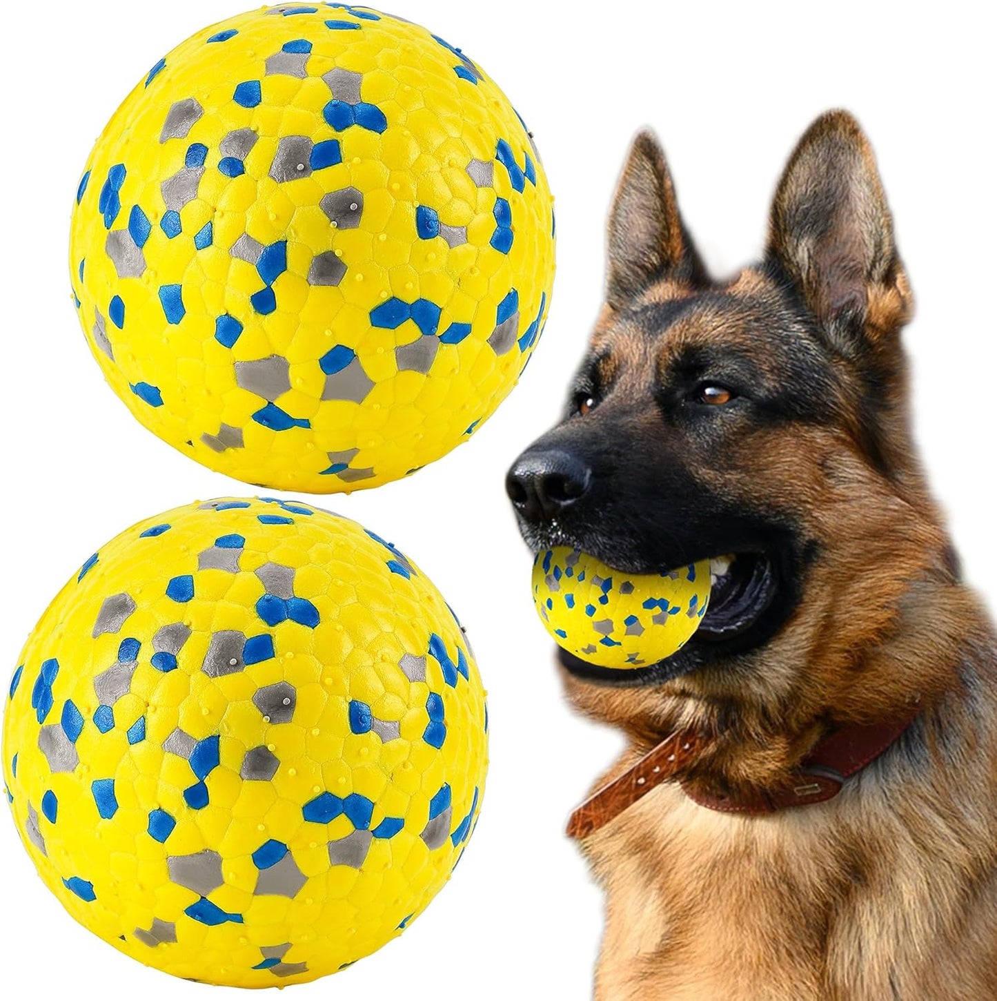 Dog Balls, Indestructible Tennis Balls for Dogs, Durable Bouncy Dog Toy Balls for Aggressive Chewers