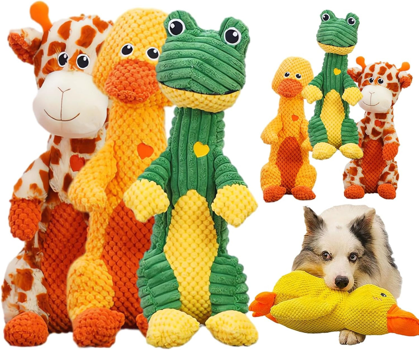 Chewanimal Duck Dog Toy – Indestructible Squeaky Plush for Strong Chewers, Stuffed & Durable Fun