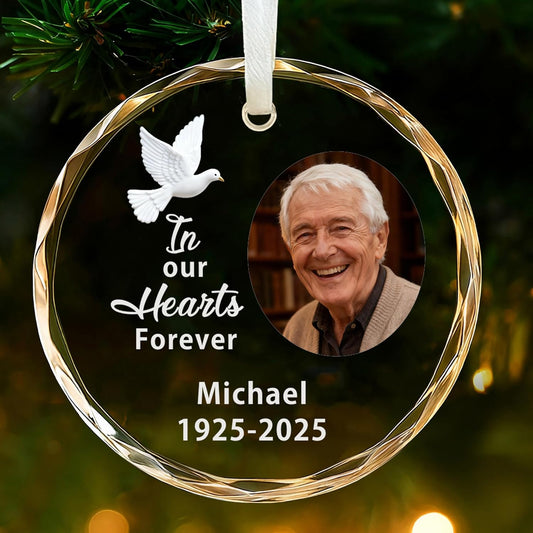 Personalized Memorial Christmas Ornaments 2026 Custom Christmas Tree Decorations with Photo Memorial Ornaments for Loss of Loved One