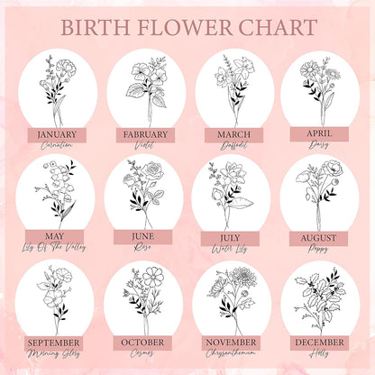 Birthday Gifts for Women, Personalized Tumblers with Birth Flower and Name, 10 Colors - 20 Oz, Skinny Tumblers for Women