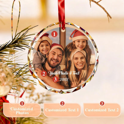 Personalized Christmas Ornaments,Custom Christmas Ornament with Photo,3"-5" Persoanlzied Family Ornaments 2025