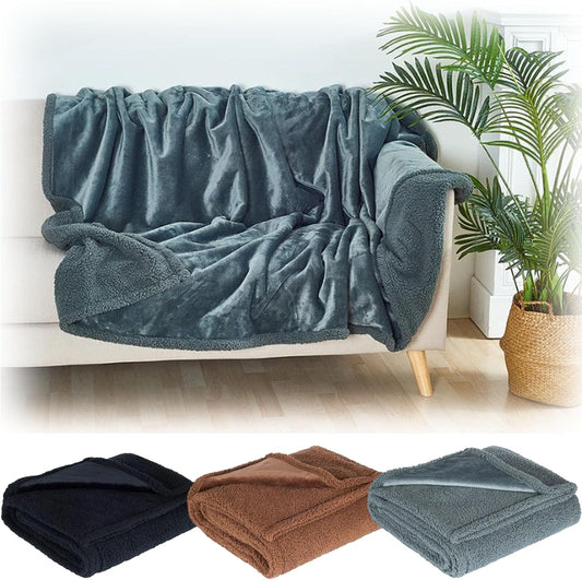 Loveblanket - Waterproof Blanket for Couples & Pets, Fleece Bed Protector (Grey, 28x40 in)