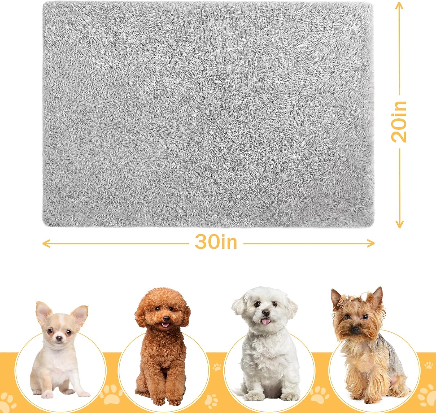 LOCHAS Luxury Fluffy Dog Blanket, Extra Soft and Warm Sherpa Fleece Pet Blankets for Dogs Cats, Plush Furry Faux Fur Puppy Throw Cover, 20''x30'' Grey