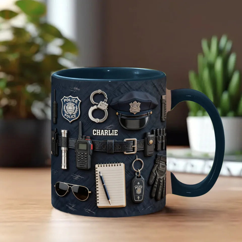 Police Officer - Personalized Police Officer 3D Accent Mug