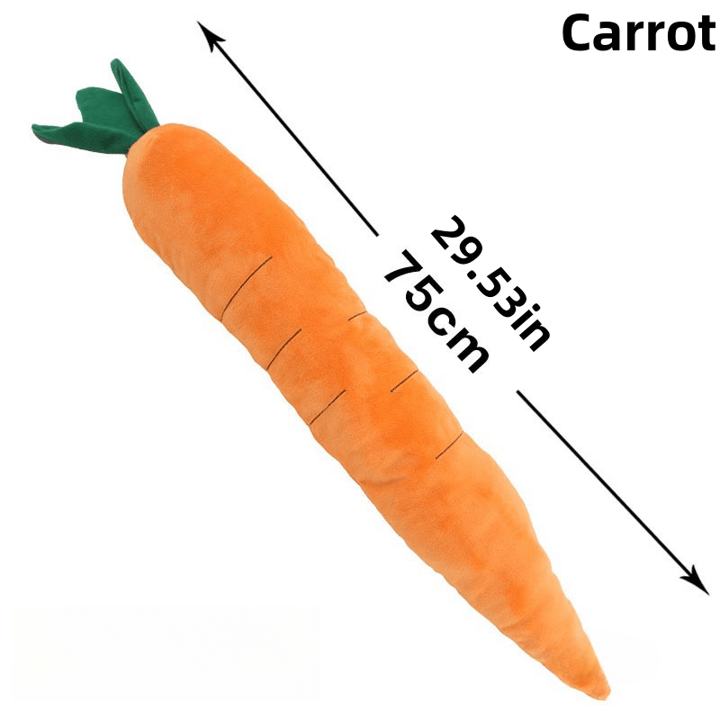 Durable Plush Carrot Dog Toy – Crinkle & Multi-Squeaks Calming Toy for All Breed Sizes