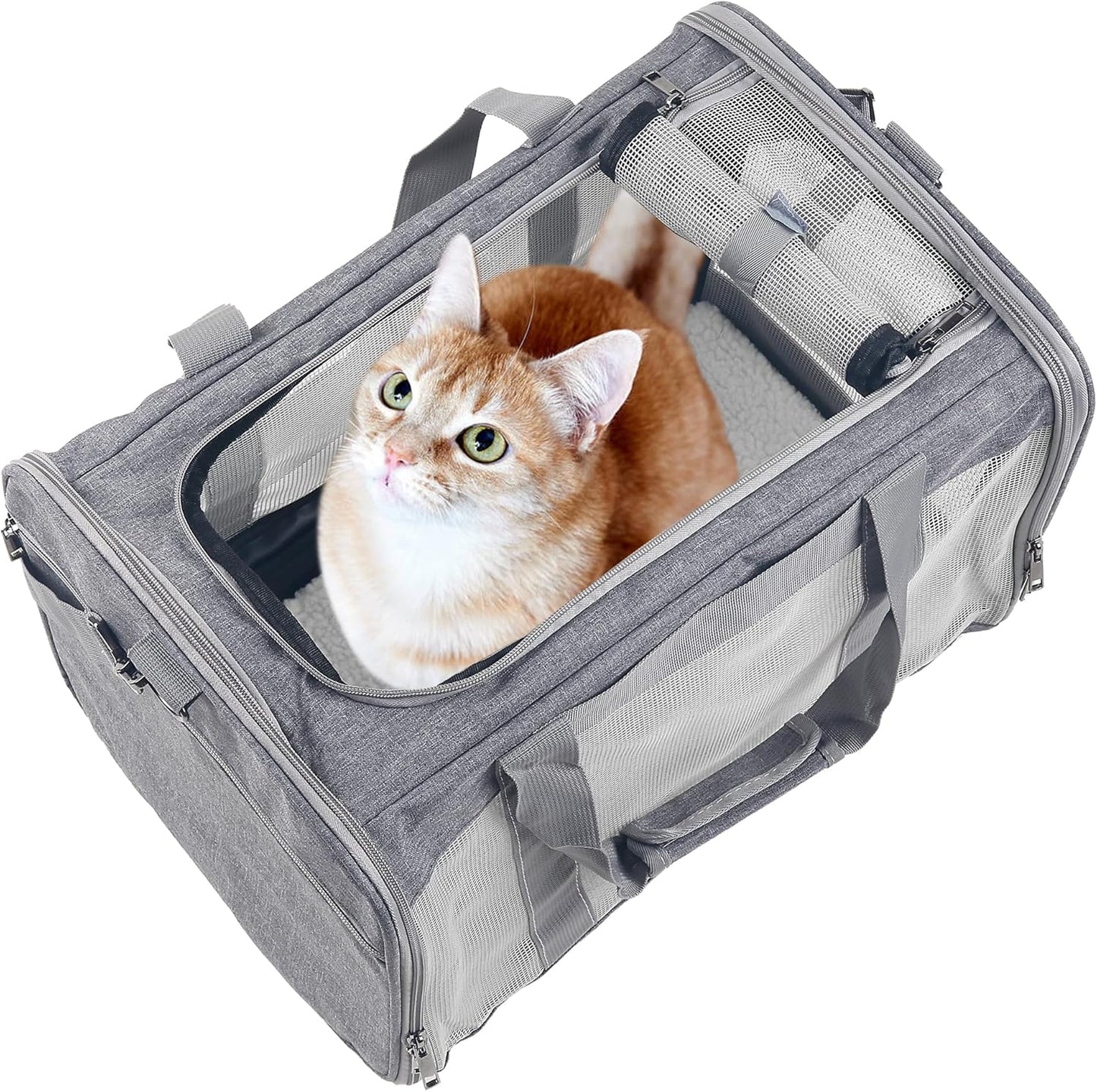 Large Cat Carriers Dog Carrier Pet Carrier for Large Cats Dogs Puppies up to 25Lbs, Big Dog Carrier Soft Sided, Collapsible Travel Puppy Carrier