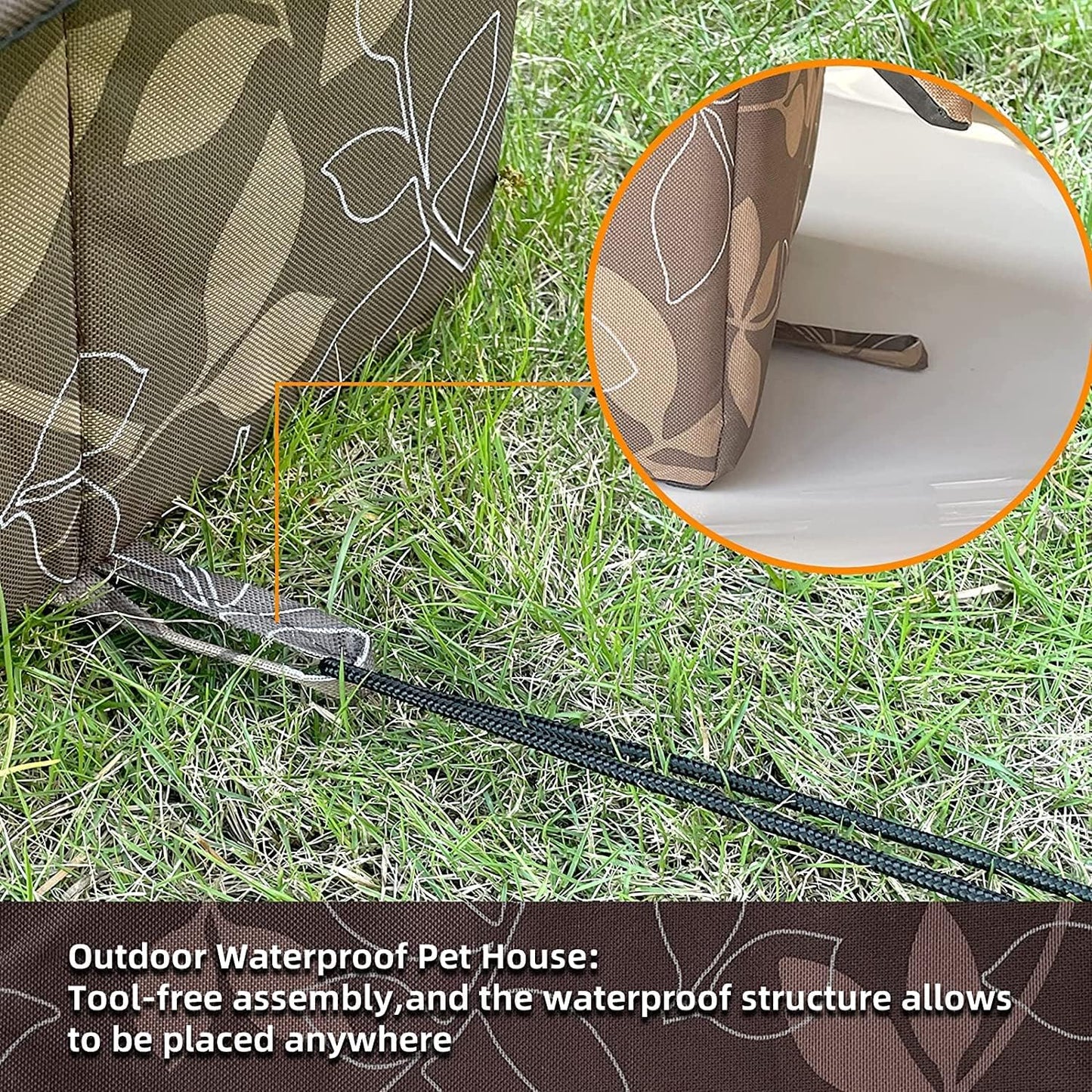 Outdoor Cat House, Cat Houses for Outdoor Cats, Weatherproof Warm and Insulated Cat House with Transparent Curtain Pet House, Stray Cats Shelter (Shabby Chic, Large-Houses)