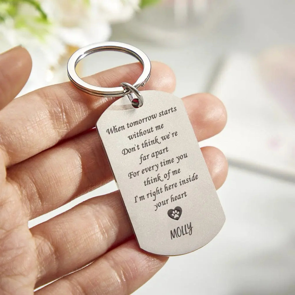 Custom Photo Forever My Furry Angel - Memorial Personalized Custom Keychain