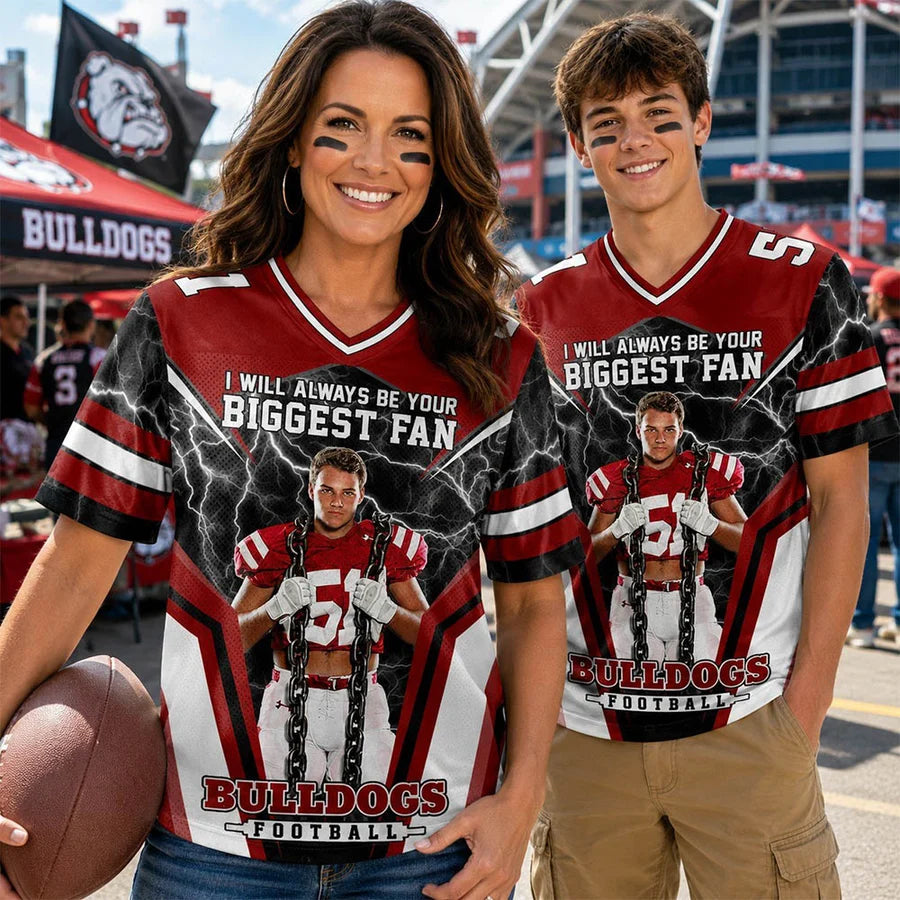 I Will Always Be Your Biggest Fan Personalized All Over Print Football Jersey For Football Mom Grandma Sport Family H2511