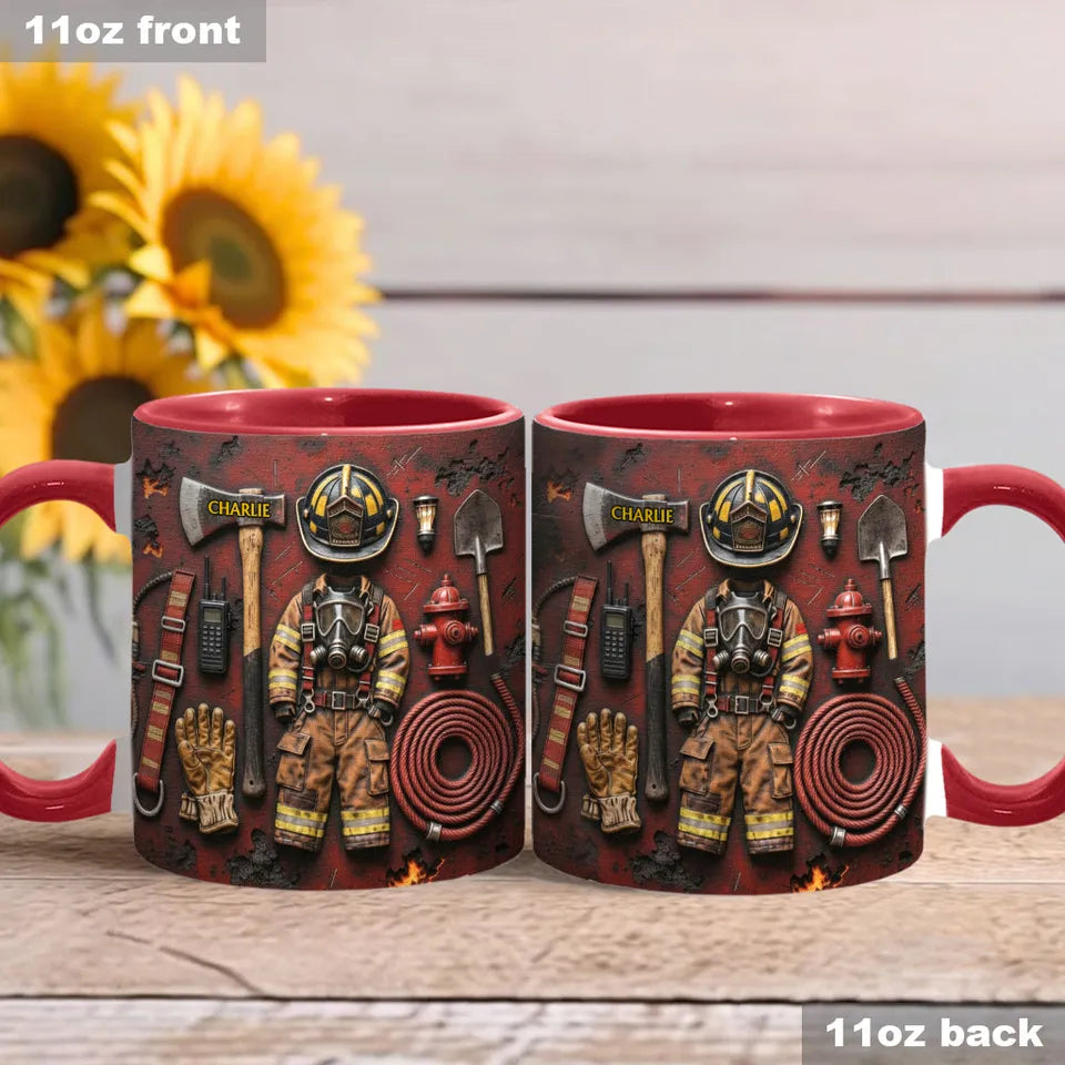 Proud Firefighter - Personalized Firefighter 3D Accent Mug