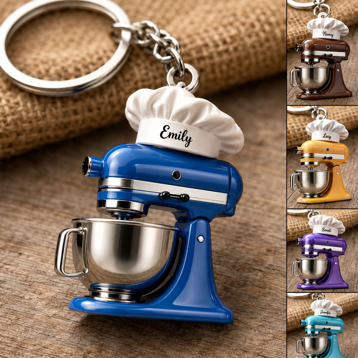 Personalized Stand Mixer 3D Effect Keychain, Custom Baking Mixer Acrylic Keychain with Name, Baker Gift, Pastry Chef Gift, Baking Lover Keychain, Kitchen Gift