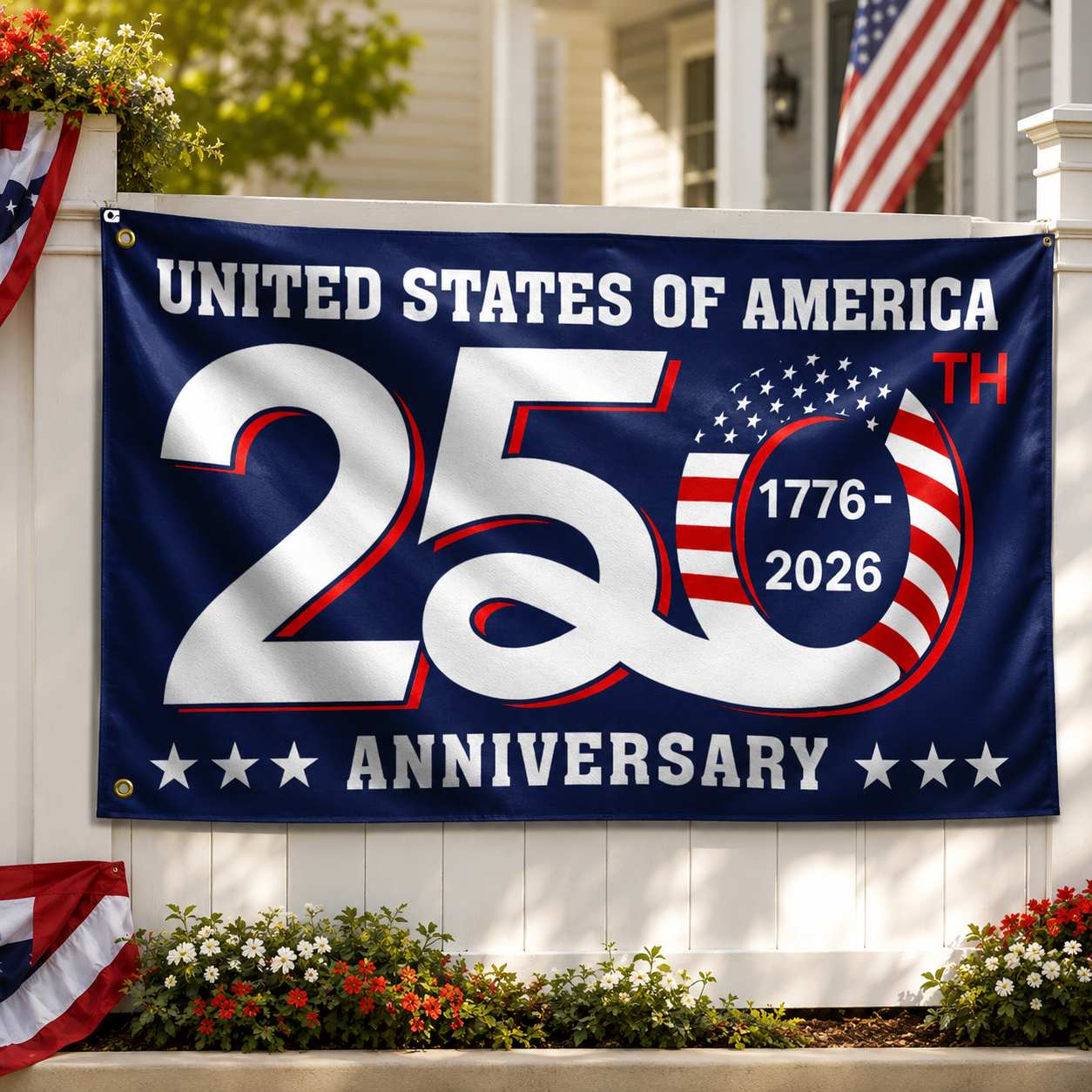 1776–2026 America 250th Anniversary Flag – Patriotic USA Decoration