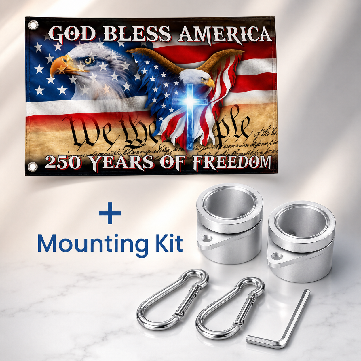 250 Years of Freedom Patriotic Flag – God Bless America 1776–2026