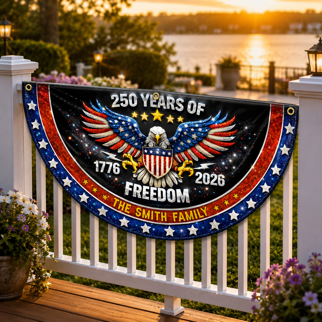 Personalized America 250 Freedom Eagle Fan Flag