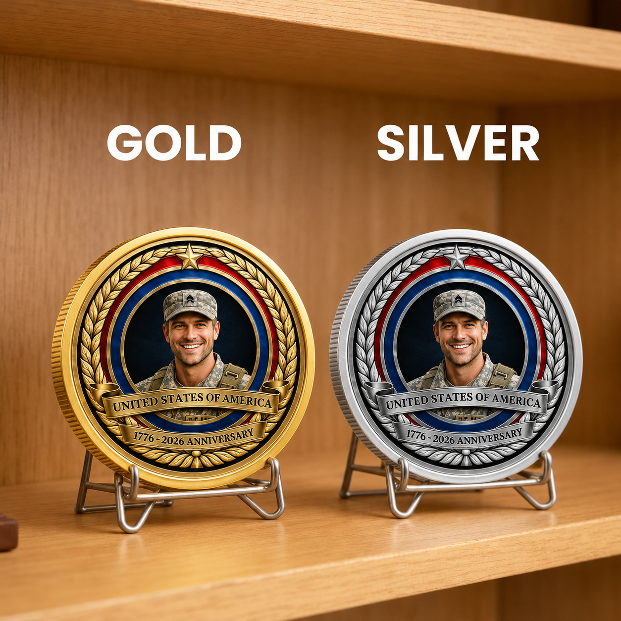 USA 250th Anniversary Commemorative Coin – Personalized 1776–2026 Patriotic Keepsake Gift