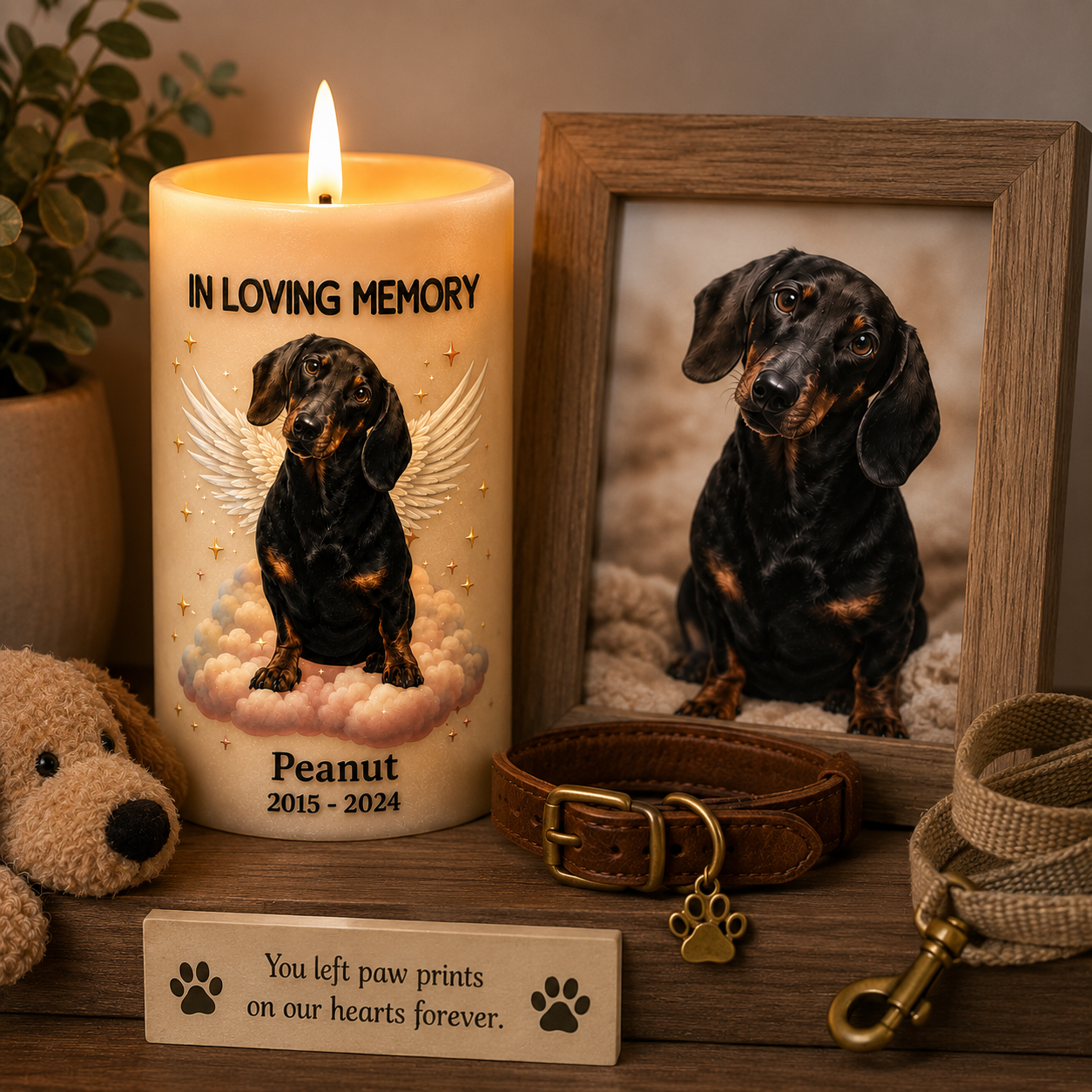 Your Light Will Always Shine In My Heart Pet Memorial Candle – Personalized Photo Flameless LED Candle