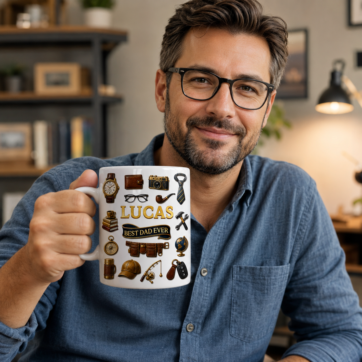 Personalisierbarer Auto-Sonnenblenden-Clip mit Foto für Papa, Opa – niemand reicht an dich heran, personalisiertes Auto-Accessoire, Vatertagsgeschenk für Papa