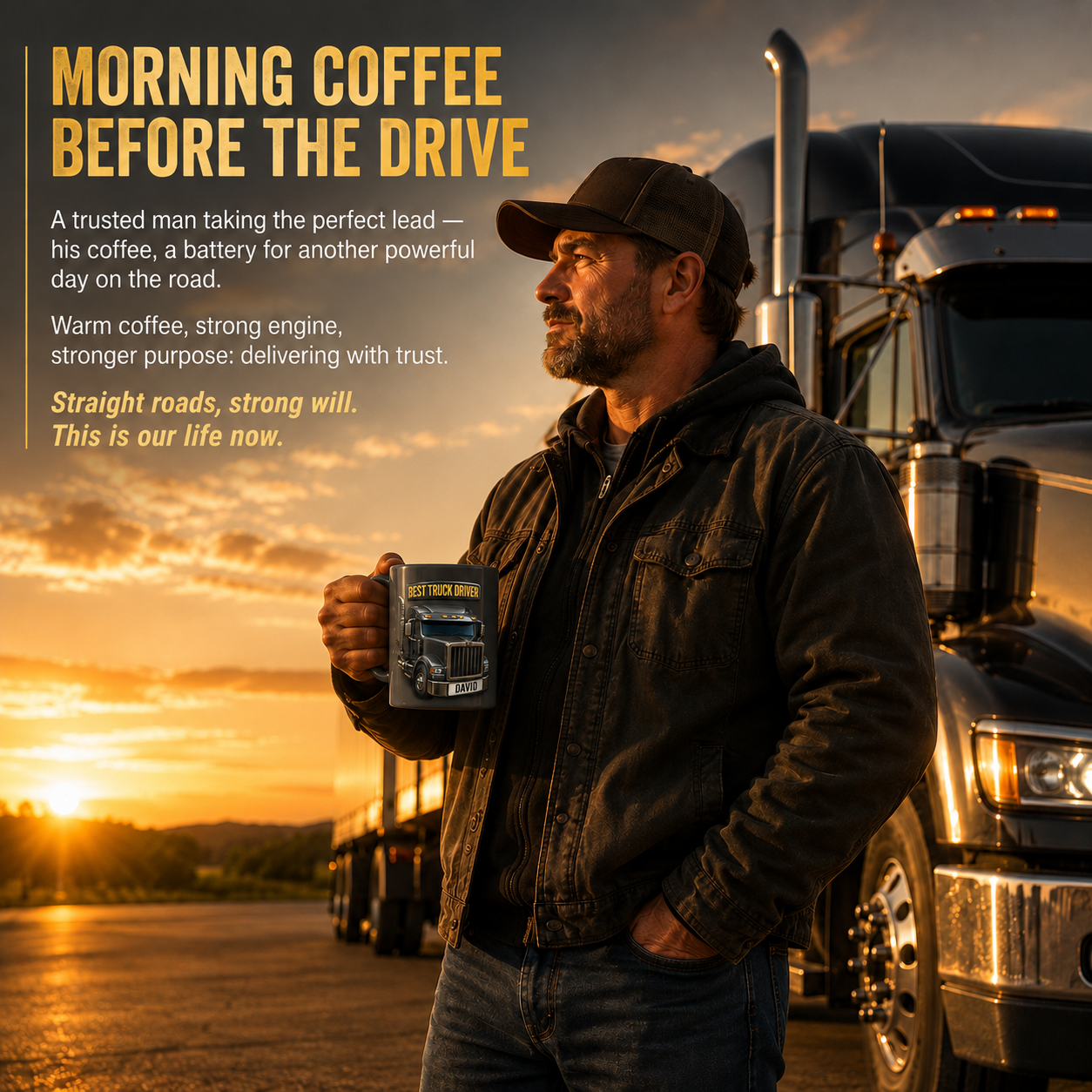 Personalized Best Truck Driver Coffee Mug 3D Effect with Custom Name, Ceramic Gift for Truck Driver, Trucker Coffee Cup, 11oz 15oz