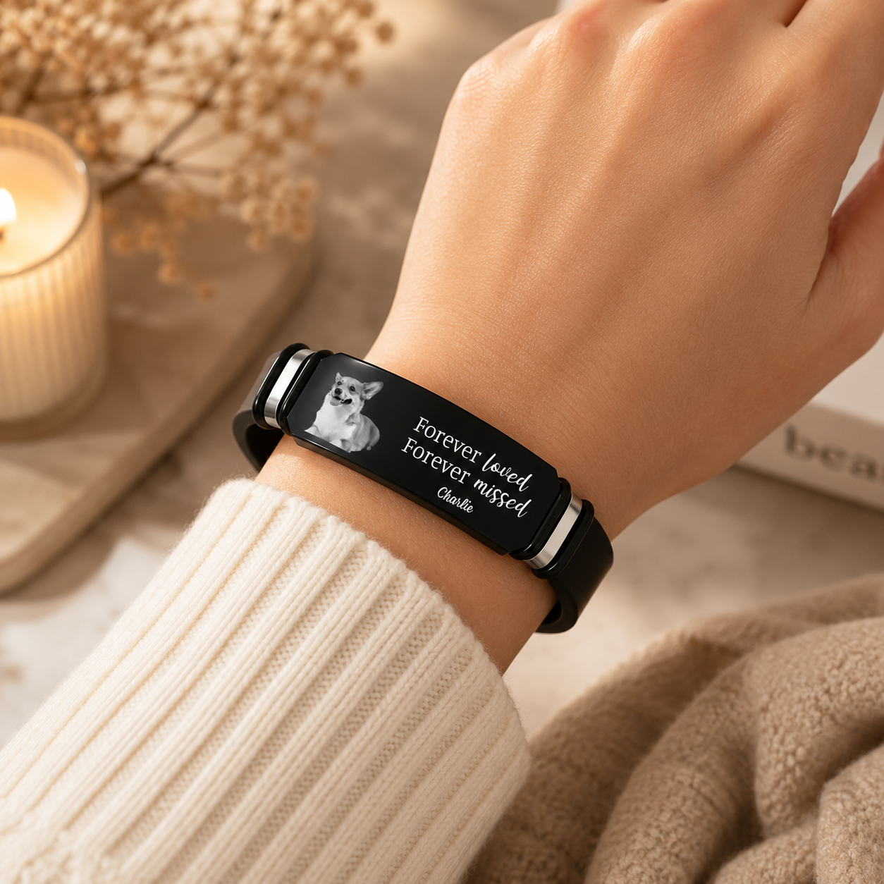 Für immer geliebtes Erinnerungsfoto-Armband – Personalisiertes Erinnerungsgeschenk