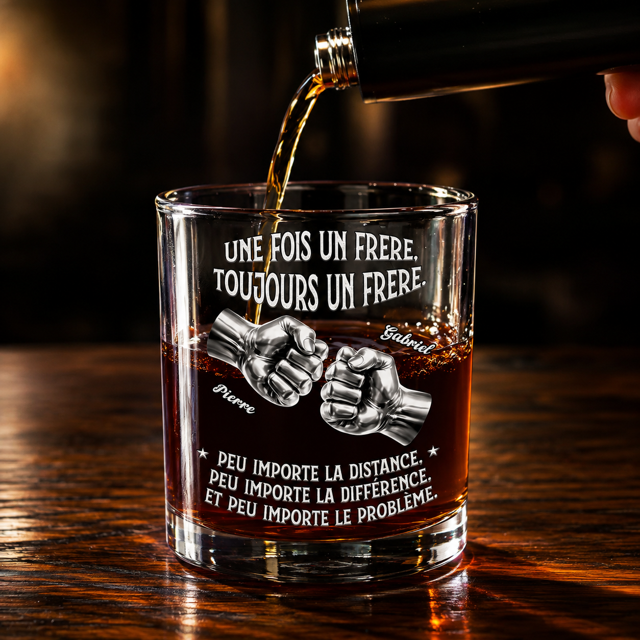 Toujours Mon Frère – Verre À Whisky Personnalisé