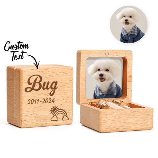 Personalized Wooden Pet Ashes Box Dog Cat Fur Keepsake Box Pet Memorial Gift for Pet Owner