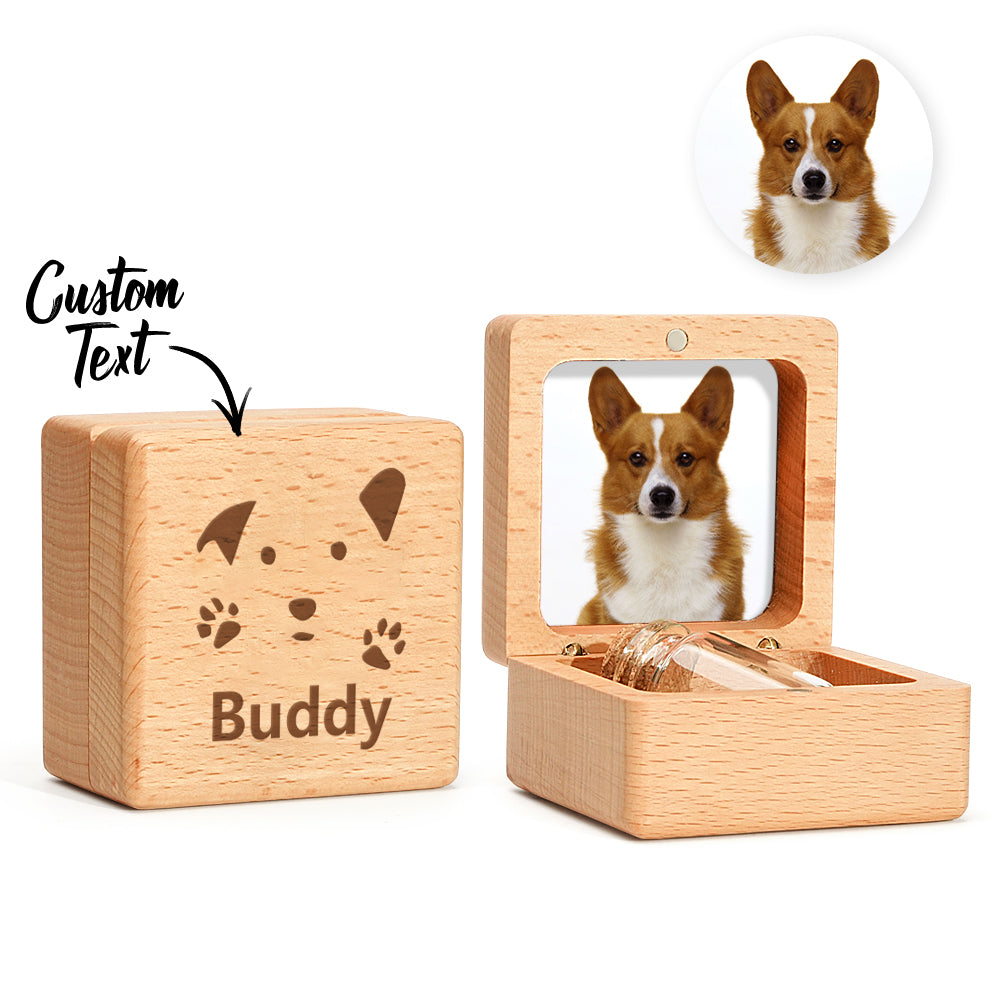 Personalized Wooden Pet Ashes Box Dog Cat Fur Keepsake Box Pet Memorial Gift for Pet Owner