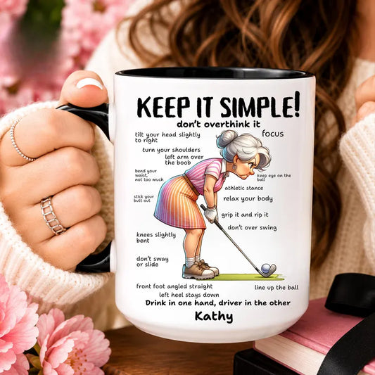 Funny Golf Mug for Women, Lady Golfer Ceramic Coffee Cup, Golf Mom Gift for Mom Grandma, Birthday Mother’s Day Christmas Gift