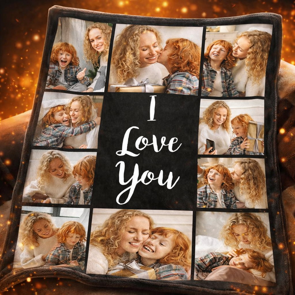 Muttertag Geburtstagsgeschenke für Mama Persönliche Decke mit Bildern Text Personalisierte Flanell Fotodecken Individuell Gestaltete Kuscheldecke Geschenk für Frauen