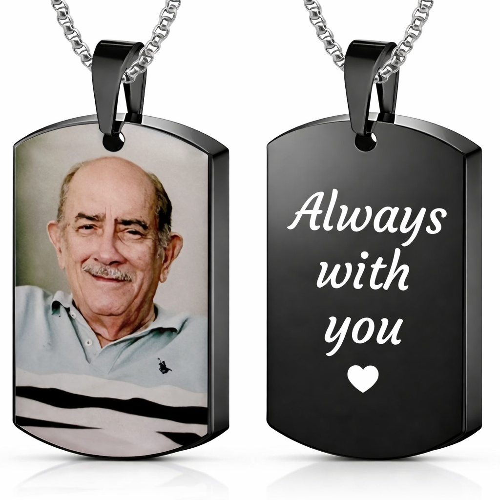 Personalized Ashes Necklace for Men Women Pet Custom Photo Text Stainless Steel Memorial Cremation Jewelry Keepsake Memorial Gifts