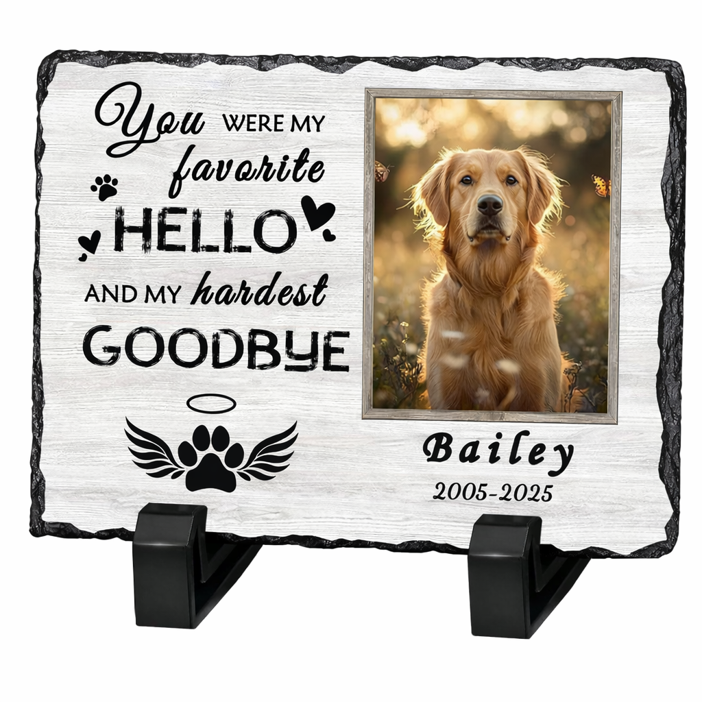 Personalized Dog Memorial Gifts for Loss of Dog, Custom Pet Memorial Stone with Photo Name Date Bereavement Sympathy Gift for Dog Cat Lover