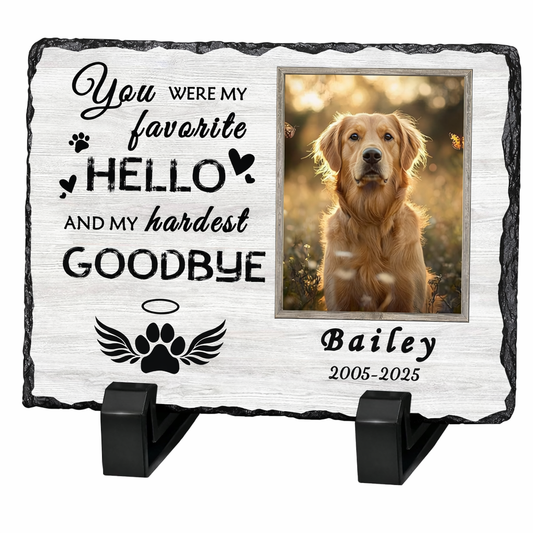 Personalized Dog Memorial Gifts for Loss of Dog, Custom Pet Memorial Stone with Photo Name Date Bereavement Sympathy Gift for Dog Cat Lover