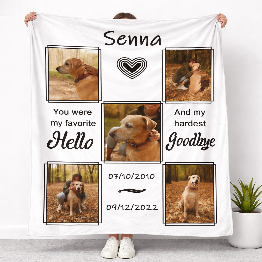 Custom Dog Photo Memorial Blanket Personalized Pet Memorial Gifts for Dogs Loss of Pet Sympathy Gift Dog Bereavement Gifts