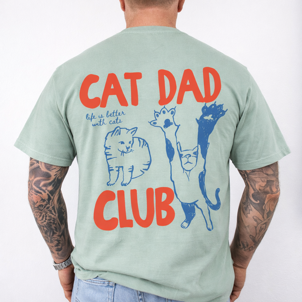 Cat Dad Shirt, Cat Dad Tee, Comfort Colors Cat Dad Club T-Shirt, Back Design Tee Funny Cat Shirt, Cat Lover, New Cat Dad Shirt, Pet Parent