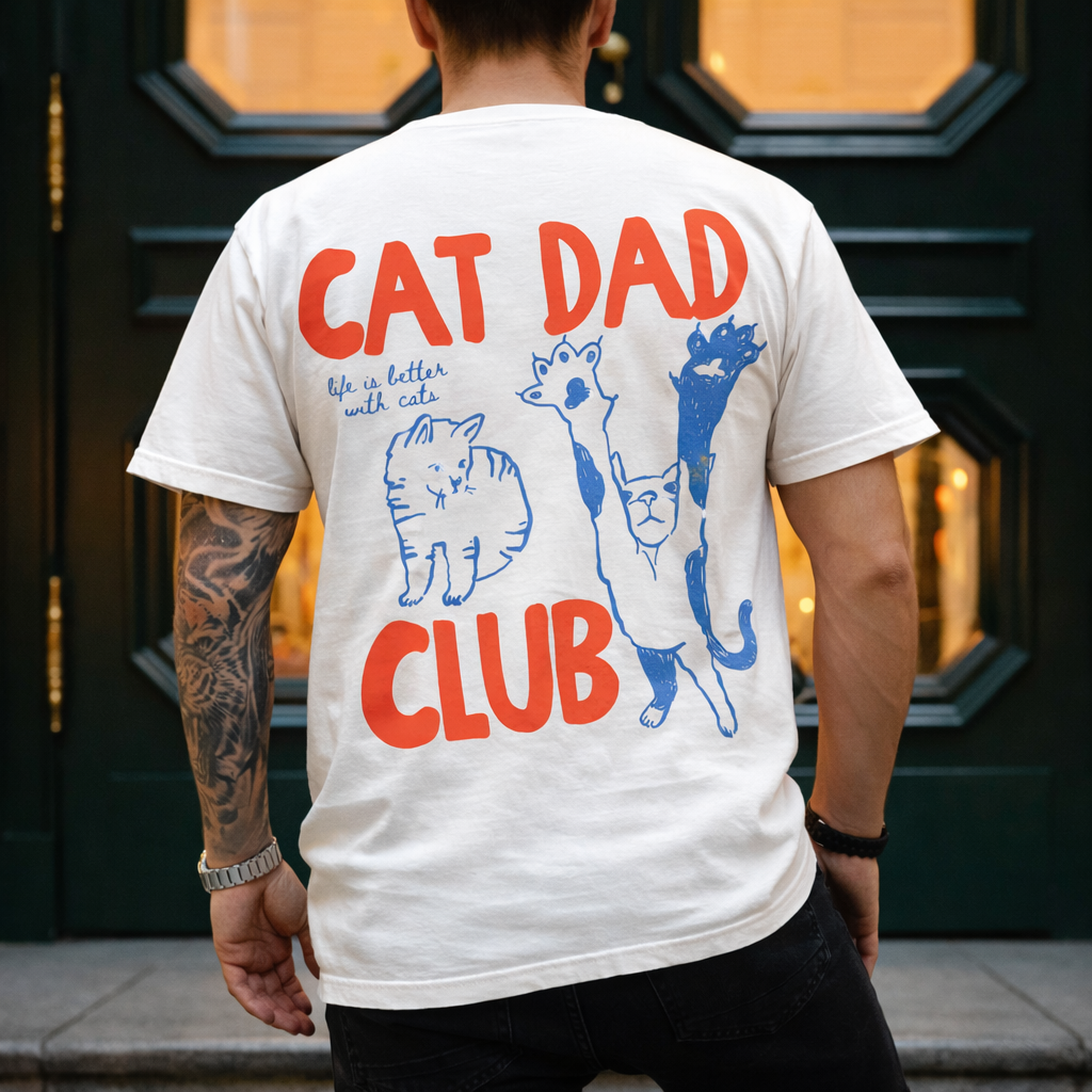 Cat Dad Shirt, Cat Dad Tee, Comfort Colors Cat Dad Club T-Shirt, Back Design Tee Funny Cat Shirt, Cat Lover, New Cat Dad Shirt, Pet Parent