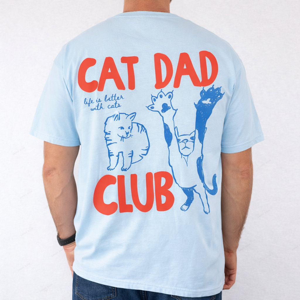 Cat Dad Shirt, Cat Dad Tee, Comfort Colors Cat Dad Club T-Shirt, Back Design Tee Funny Cat Shirt, Cat Lover, New Cat Dad Shirt, Pet Parent