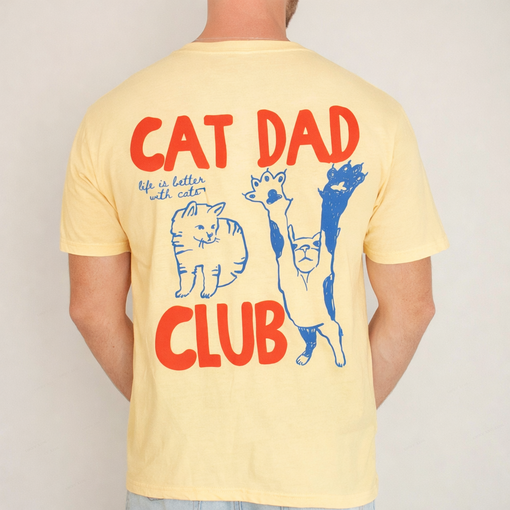 Cat Dad Shirt, Cat Dad Tee, Comfort Colors Cat Dad Club T-Shirt, Back Design Tee Funny Cat Shirt, Cat Lover, New Cat Dad Shirt, Pet Parent