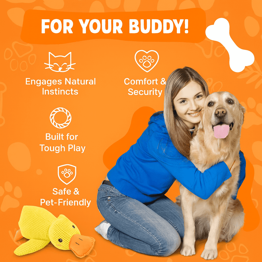 Calming Duck Plush Toy for Dogs