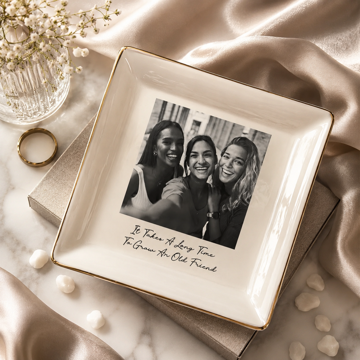 Personalisierte Bestie Foto Schmuckschale – Schmuckablage für die beste Freundin