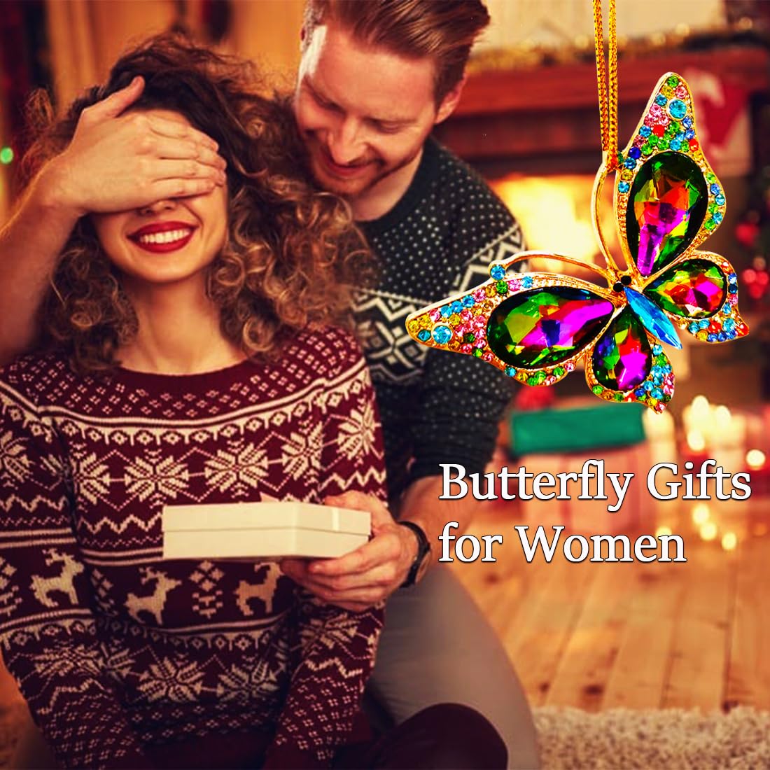 Butterfly Christmas Ornaments 2025, Beautiful Monarch Butterflys Ornament for Tree, Fancy Cute Christmas Ornaments for Kids Girls