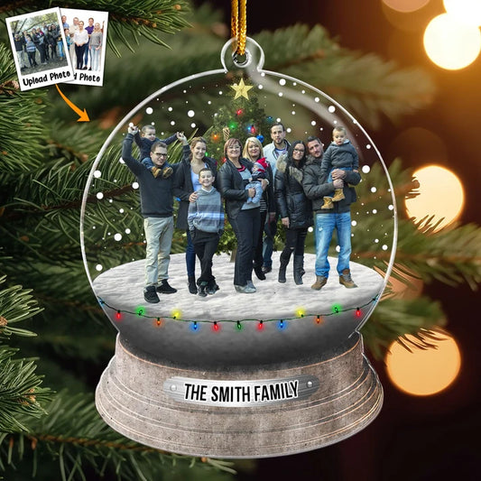 Personalized Family Friends Photo Christmas Ornament, Custom Acrylic Picture Keepsake, Gift for Parents Grandparents Best Friends