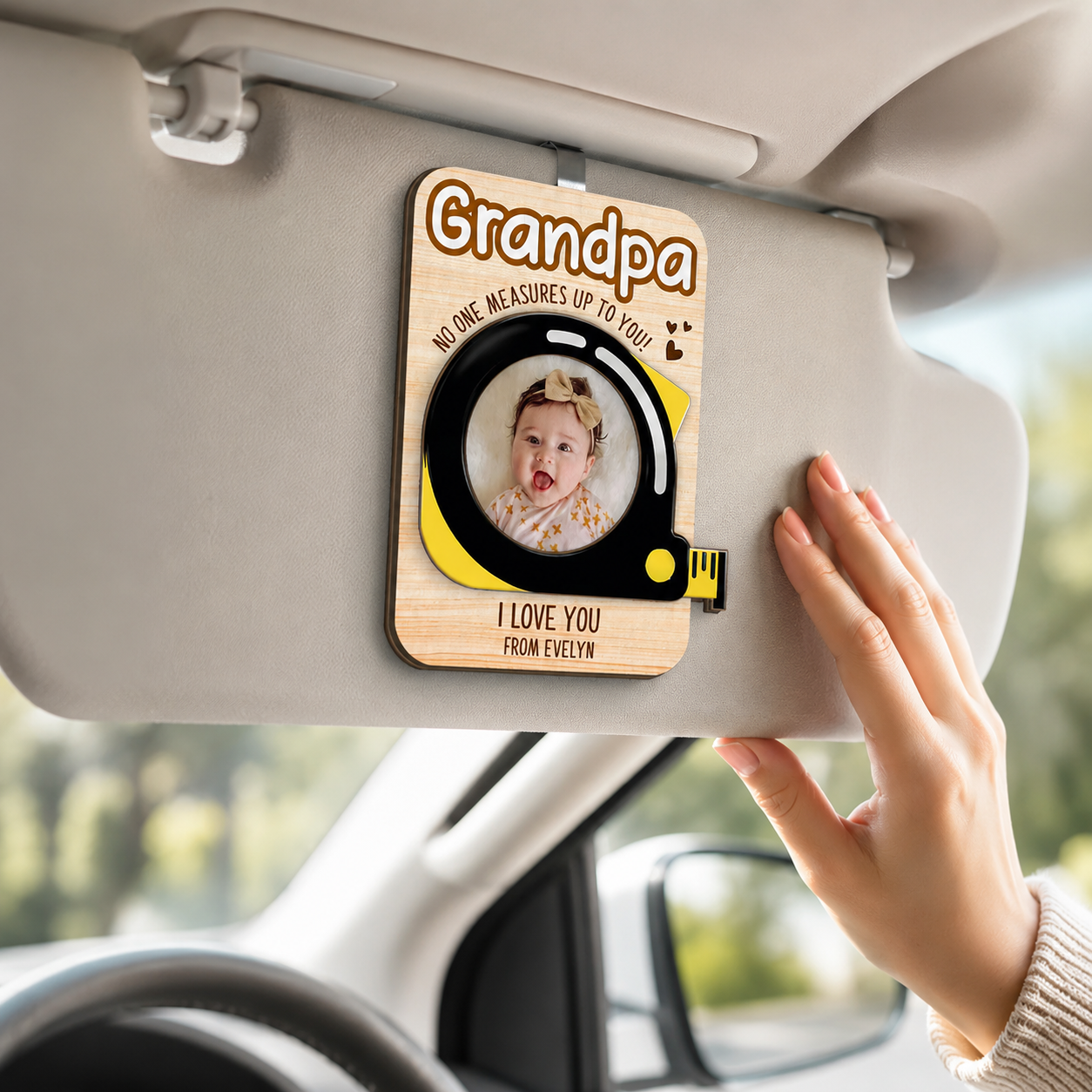 Clip parasol personalizado con foto para papá o abuelo – Nadie se compara contigo, accesorio personalizado para coche, regalo del Día del Padre para papá