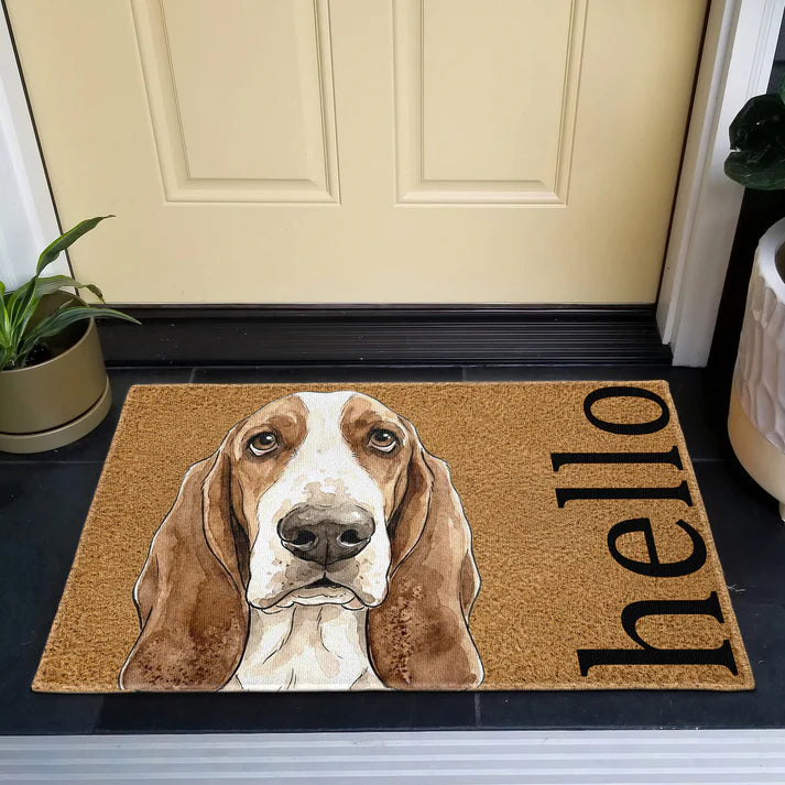 Custom Pet Portrait Funny Doormat Watercolor Art - Personalized Doormat