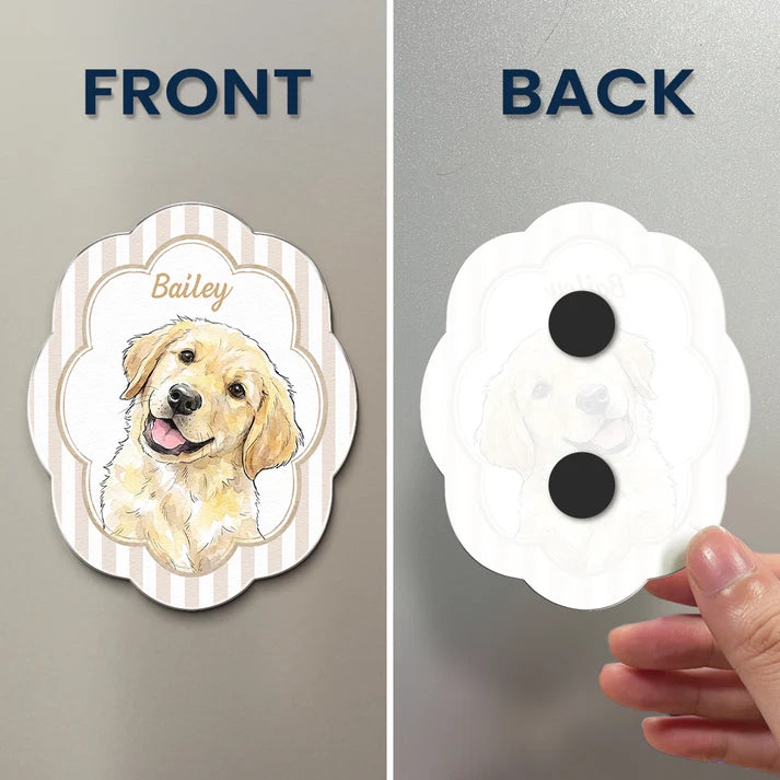 Custom Pet Portrait Watercolor Gifts For Pet Owners - Personalized Magnet