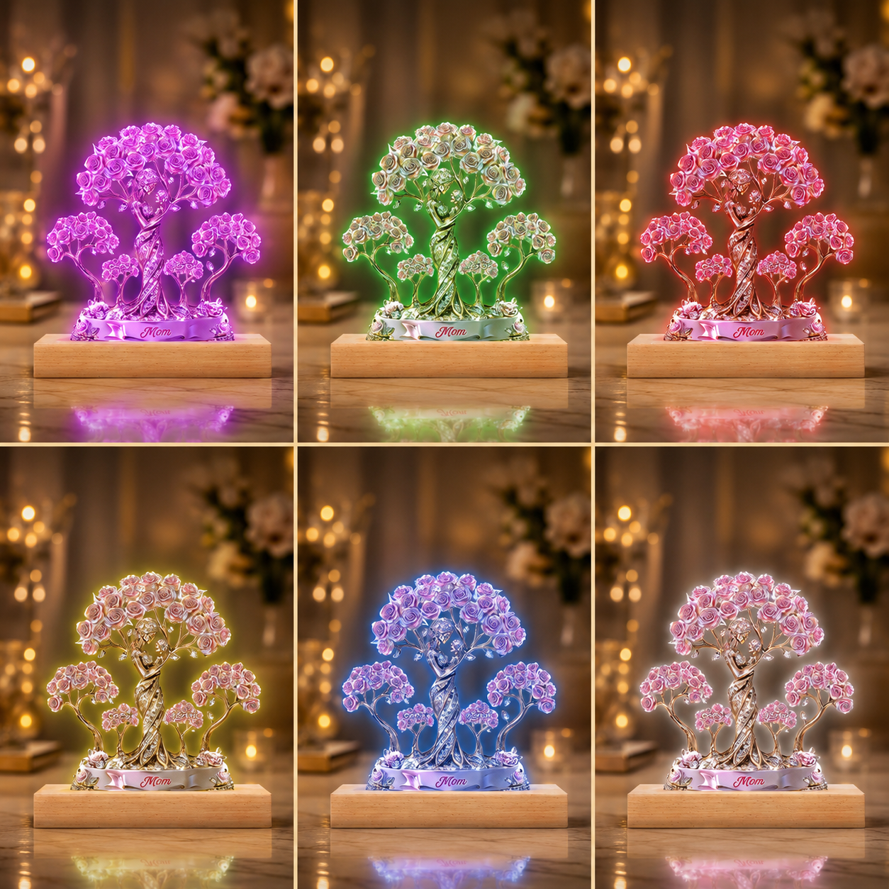 Mother & Kids Love Tree Acrylic Plaque – Personalized Gift for Mom