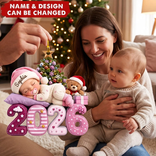 Personalized Baby Photo 3D Effect Christmas Ornament with Name, Our Greatest Blessing Ever Custom Acrylic Keepsake, Gift for New Parents Grandparents