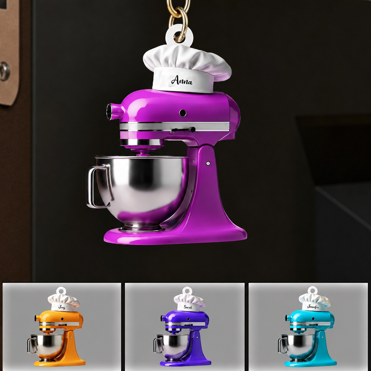 Personalized Stand Mixer 3D Effect Keychain, Custom Baking Mixer Acrylic Keychain with Name, Baker Gift, Pastry Chef Gift, Baking Lover Keychain, Kitchen Gift