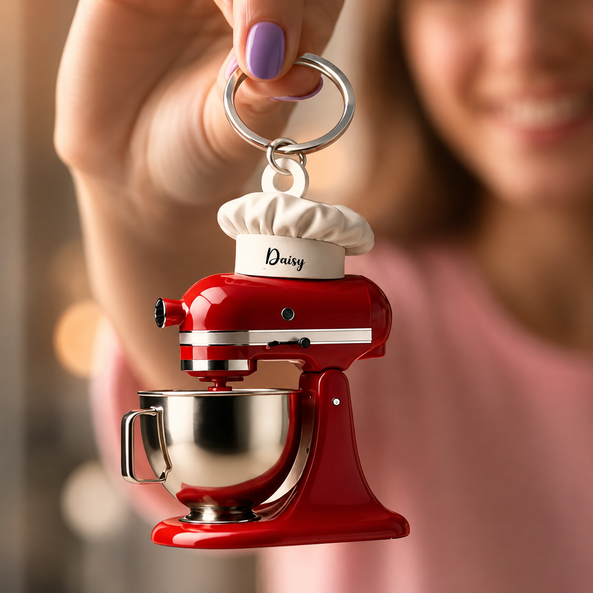 Personalized Stand Mixer 3D Effect Keychain, Custom Baking Mixer Acrylic Keychain with Name, Baker Gift, Pastry Chef Gift, Baking Lover Keychain, Kitchen Gift