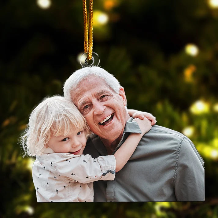 Personalized Family Friends Photo Christmas Ornament, Custom Acrylic Picture Keepsake, Gift for Best Friend Parents Grandparents