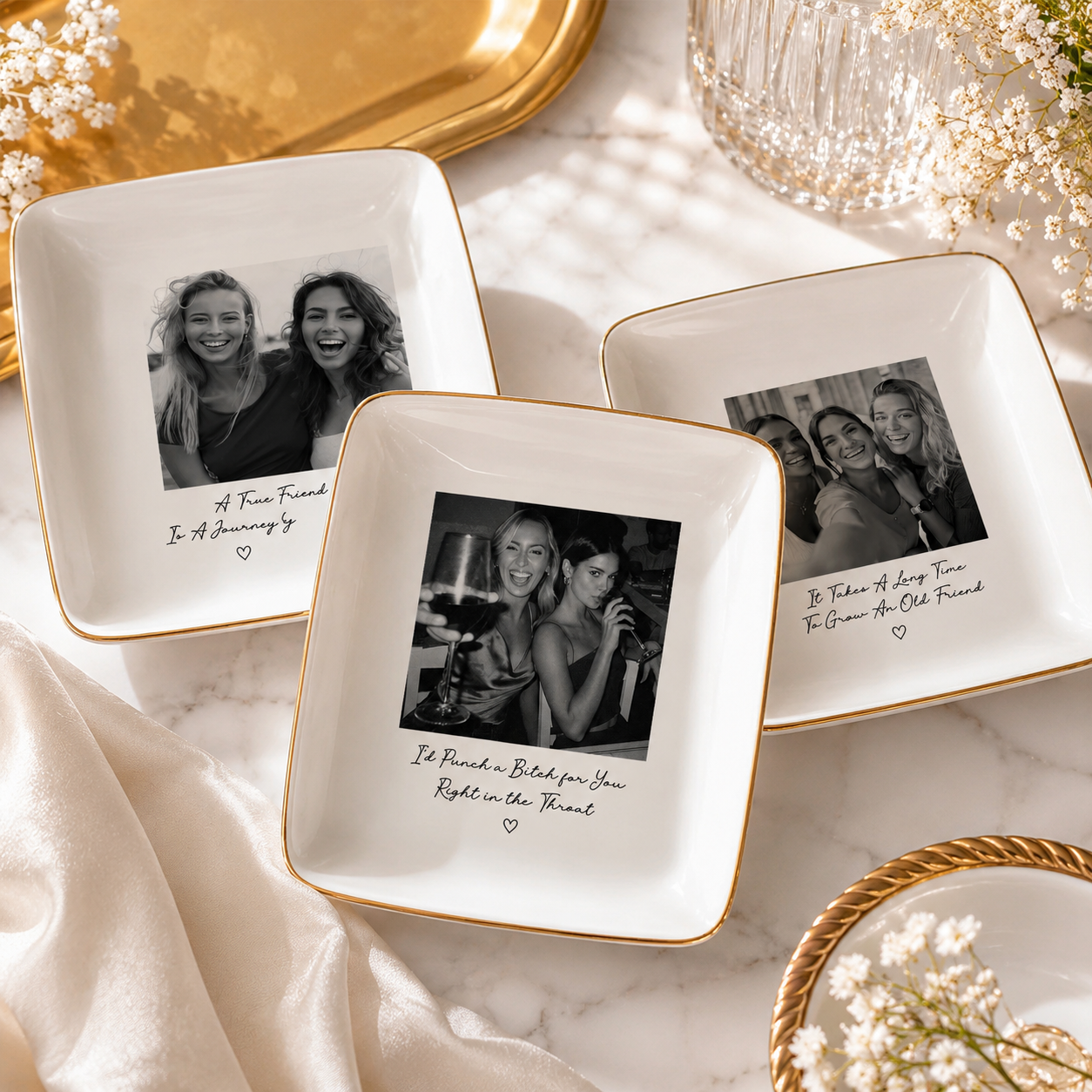 Personalisierte Bestie Foto Schmuckschale – Schmuckablage für die beste Freundin