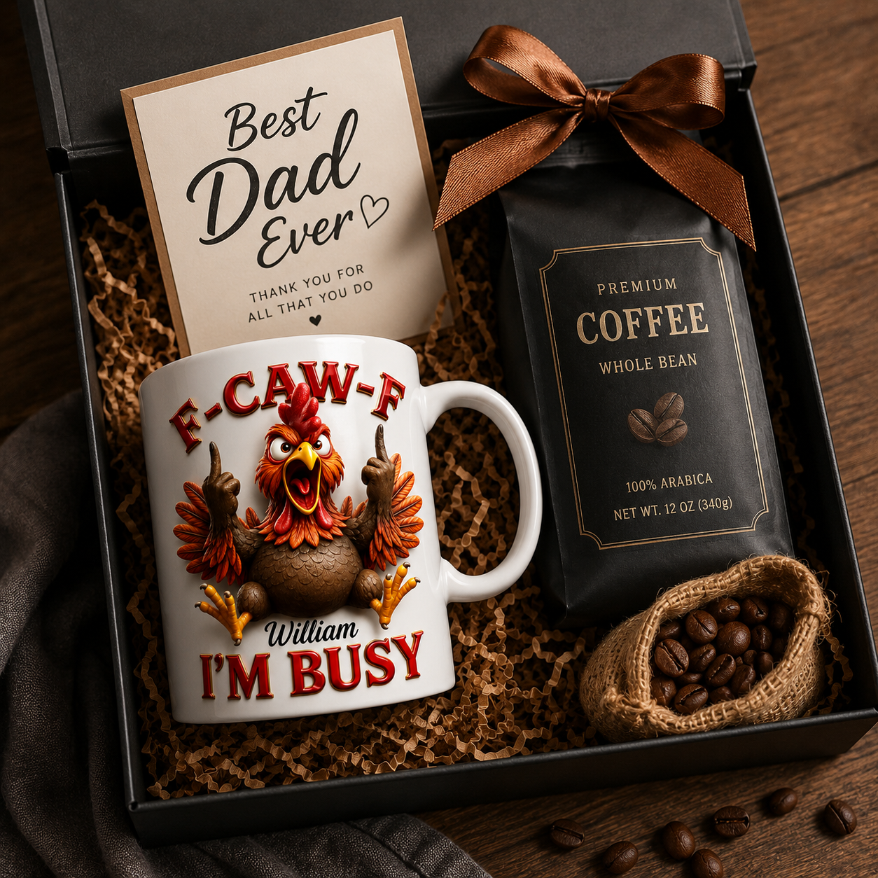 Funny Chicken F-CAW-F I'm Busy 3D Personalized Mug, Custom Chicken Coffee Mug with Name, Funny Gift for Chicken Lovers